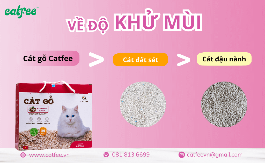 Cát gỗ Catfee có mùi hương dịu nhẹ, được làm từ tinh dầu thực phẩm của người