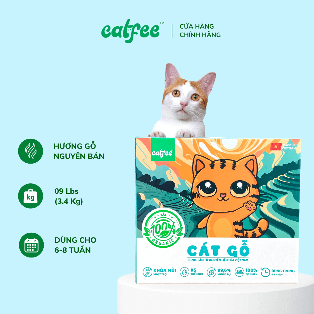 Cát gỗ cho mèo hương gỗ tự nhiên Catfee™ - 9L