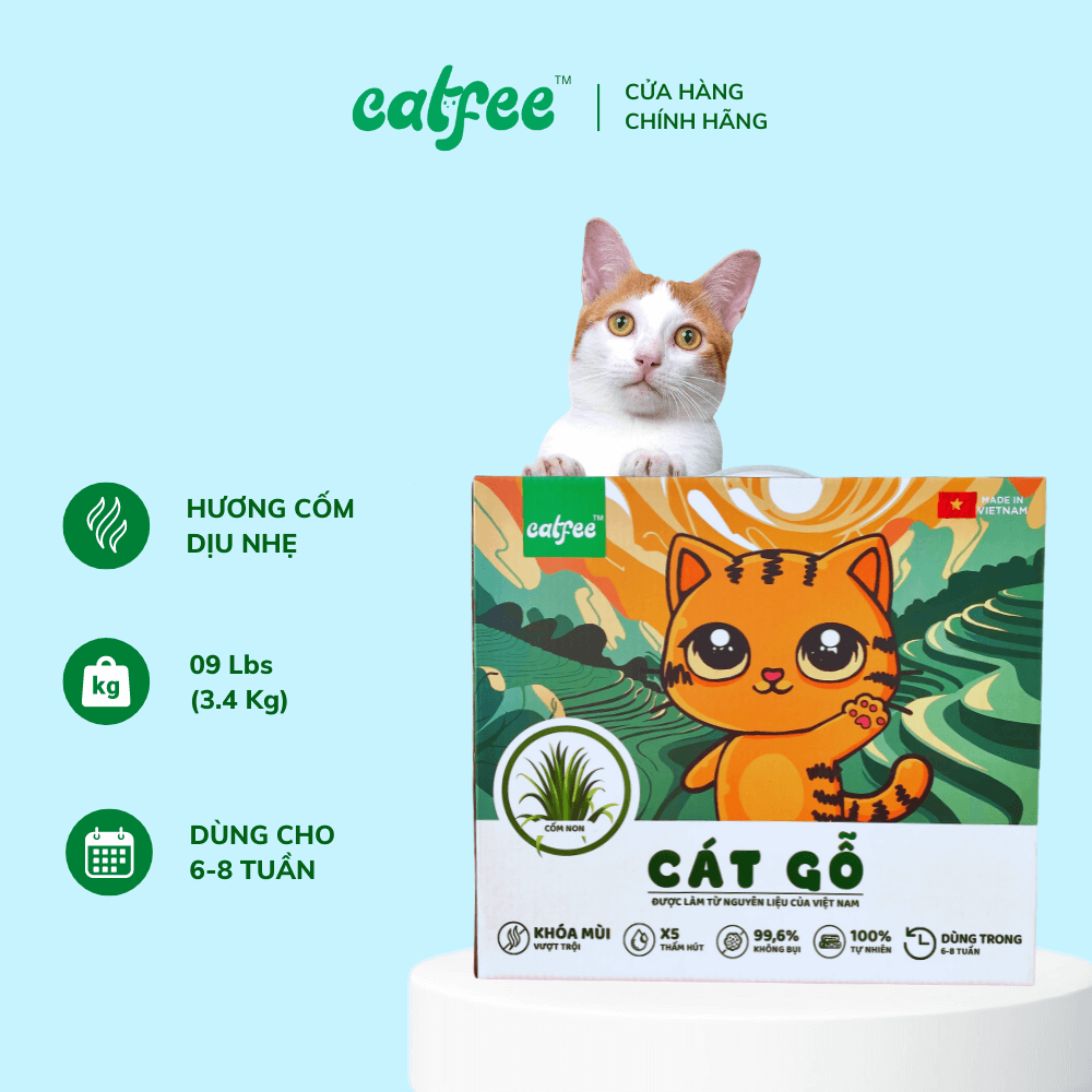 Cát gỗ cho mèo hương Cốm Catfee™ - 9L