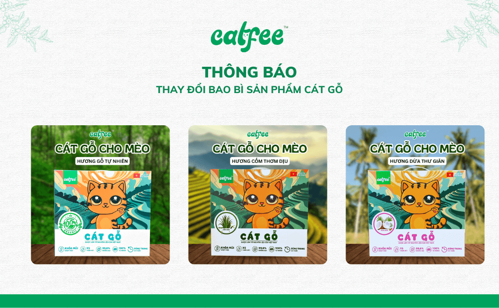 Thông báo: Thay đổi bao bì Cát Gỗ Catfee