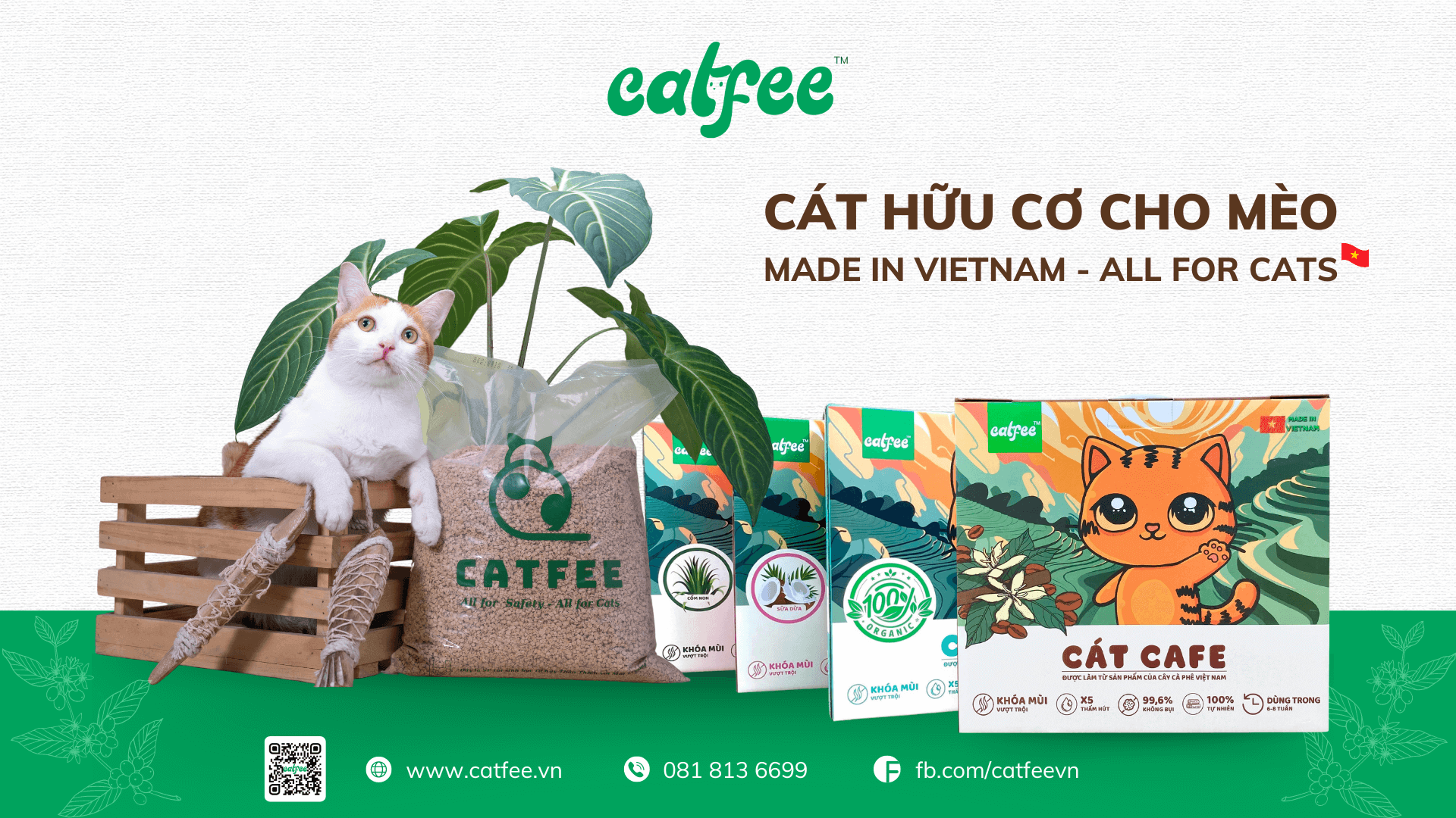 Catfee - Cát hữu cơ cho mèo - Made in Vietnam