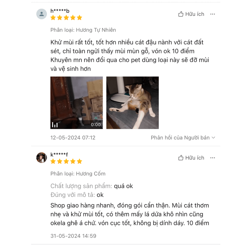 review cát cho mèo Catfee